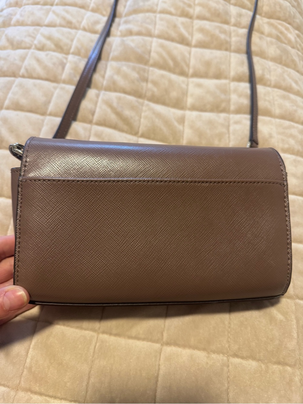 Kate Spade taupe brown leather crossbody with chain strap - Picture 5 of 6